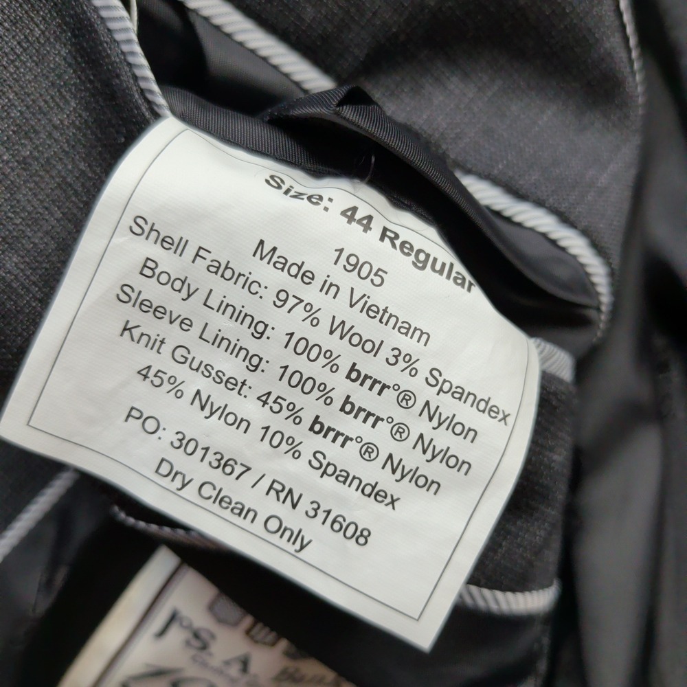 Jos. A. Bank 1905 Tailored Wool Blazer Charcoal Gray 44R (Fits 41) brrr Comfort - Picture 7 of 12